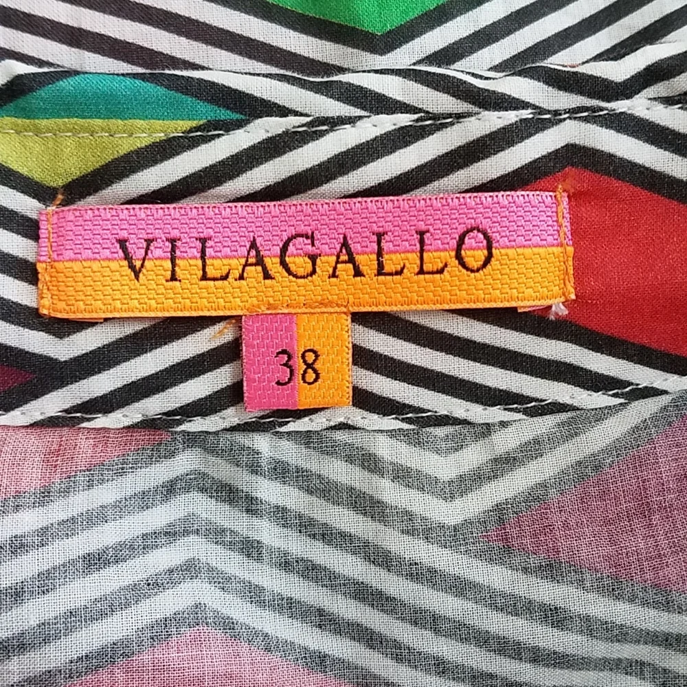 Vilagallo Adrianna Multicolor Printed Shirt Dress Cotton‎